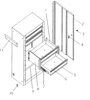 Cabinet Assy Diagram and Parts List for 706825830  Craftsman Tool Stand & Cart