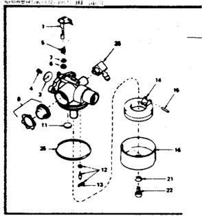 Carburetor No. 632300 Diagram and Parts List for 143364182  Craftsman Engine