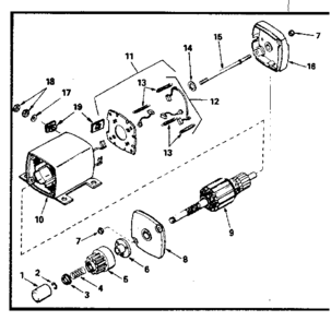 Starter Motor No. 33605 Diagram and Parts List for 143386032  Craftsman Engine