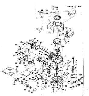 Basic Engine Diagram and Parts List for 143173012  Craftsman Engine