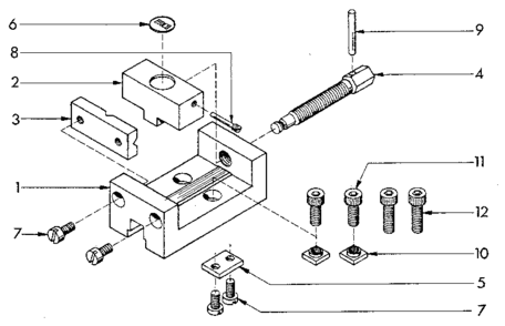 Machine Vice Diagram and Parts List for 549289000  Craftsman Lathe