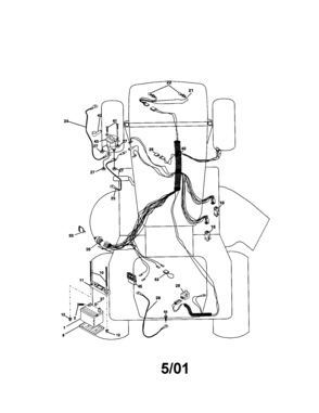 Electrical Diagram and Parts List for 917271823  Craftsman Lawn Tractor