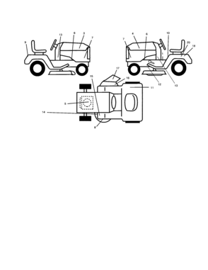 Decals Diagram and Parts List for 917277040  Craftsman Lawn Tractor