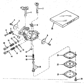 Carburetor No. 30119 (power Products #0234-14) Diagram and Parts List for 143102020  Craftsman Engine