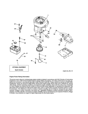 Engine Diagram and Parts List for 917986332  Craftsman Lawn Tractor