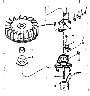 Magneto (wico Fw-2640) Diagram and Parts List for 143102130  Craftsman Engine