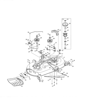 Deck/spindle Assembly Diagram and Parts List for 247203760  Craftsman Lawn Tractor
