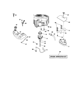 Engine Diagram and Parts List for 917276862  Craftsman Lawn Tractor