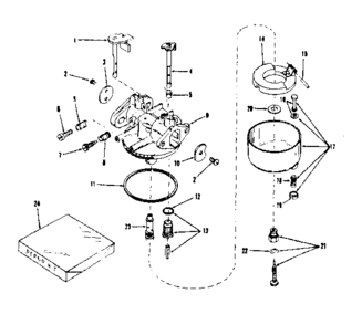 Carburetor Diagram and Parts List for 14339251  Craftsman Engine