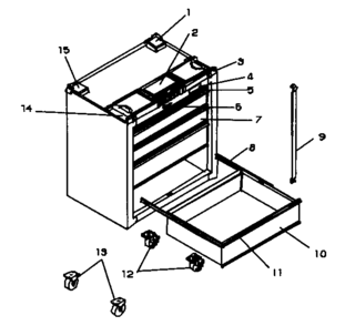 Chest Diagram and Parts List for 706597790  Craftsman Tool Stand & Cart