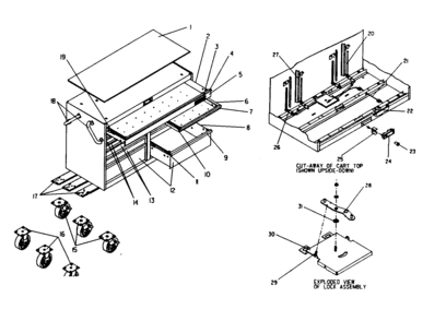 Tool Cart Diagram and Parts List for 706593950  Craftsman Tool Stand & Cart