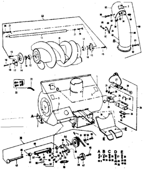 Auger  Assembly Diagram and Parts List for 842240681  Craftsman Snow Blower