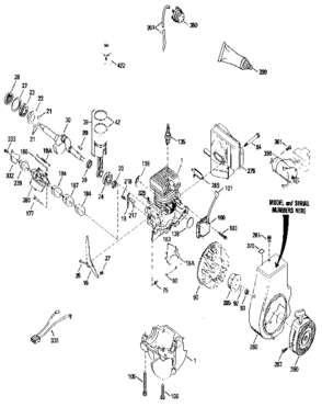 Replacement Parts Diagram and Parts List for 200731021  Craftsman Engine