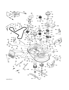 Mower Deck Diagram and Parts List for 917991650  Craftsman Lawn Tractor