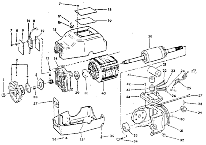 Motor 75065 Diagram and Parts List for 75065  Craftsman Power Motor