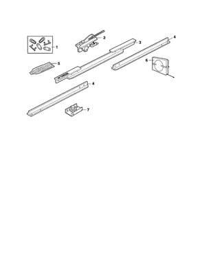 Rail Assembly Diagram and Parts List for 1395364812  Craftsman Garage Door Opener