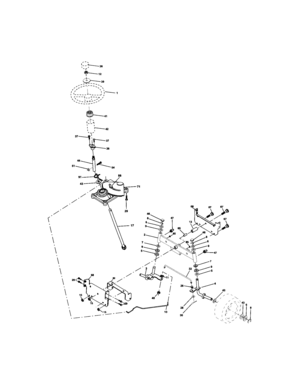 Steering Assembly Diagram and Parts List for 917272059  Craftsman Lawn Tractor