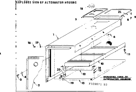 Alternator Housing Diagram and Parts List for 580320071  Craftsman Engine