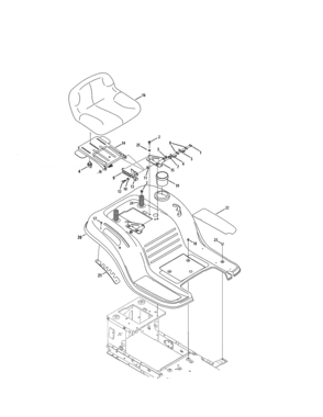 Seat/fender Diagram and Parts List for 247203702  Craftsman Lawn Tractor