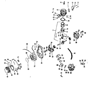 Engine Diagram and Parts List for 91760004  Craftsman Chainsaw