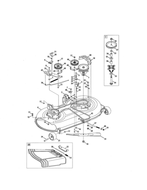 Mower Deck & Spindle Pulley Diagram and Parts List for 247288840  Craftsman Lawn Tractor