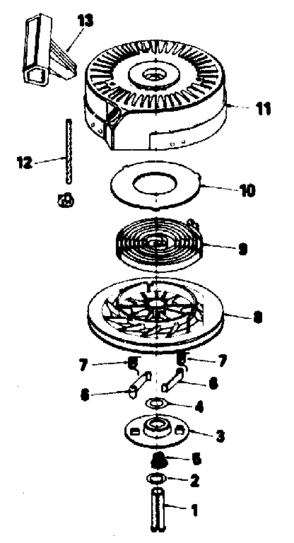 Rewind Starter Diagram and Parts List for 143384432  Craftsman Engine