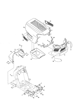 Bumper/hood Diagram and Parts List for 247203790  Craftsman Lawn Tractor