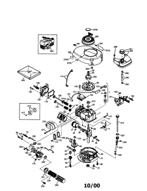 4-cycle Engine Diagram and Parts List for 143016000  Craftsman Engine