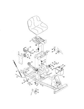 Seat/fuel Tank Diagram and Parts List for 247203691  Craftsman Engine