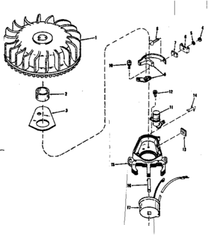 No.29959 Magneto (wico Fw-2640) Diagram and Parts List for 143104110  Craftsman Engine