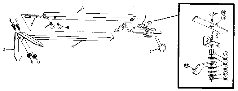 Marker arm Diagram and Parts List for 98729909  Craftsman Tiller
