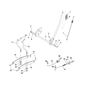 Lift Diagram and Parts List for 917253210  Craftsman Lawn Tractor