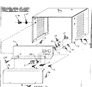 Connection Panel & Alternator Housing Diagram and Parts List for 580320041  Craftsman Engine