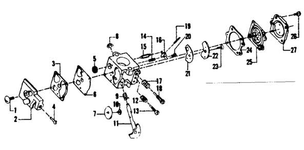 Carburetor No. 35183 Diagram and Parts List for 358798140  Craftsman Trimmer