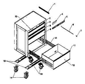 Chest Diagram and Parts List for 706656350  Craftsman Tool Stand & Cart