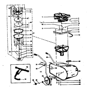 Main Frame Diagram and Parts List for 471450220  Craftsman Pressure Washer