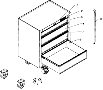 Part Location Diagram of T14933-EBK Craftsman Tool chest lock bar