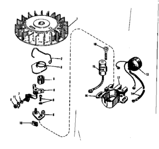 Magneto Diagram and Parts List for 143521121  Craftsman Engine