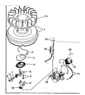 Magneto Diagram and Parts List for 143356102  Craftsman Engine