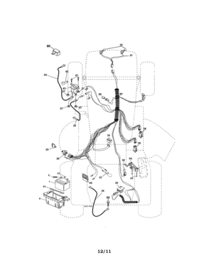 Electrical Diagram and Parts List for 917274822  Craftsman Lawn Tractor