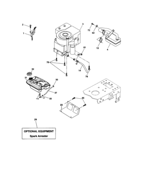 Engine Diagram and Parts List for 917273812  Craftsman Lawn Tractor