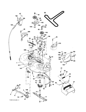 Mower Diagram and Parts List for 917257450  Craftsman Lawn Tractor