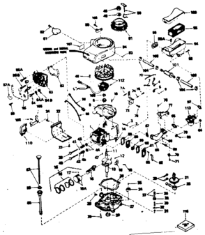 Engine Diagram and Parts List for 143356202  Craftsman Engine