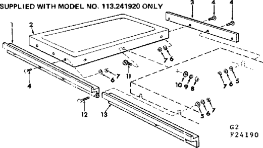 Extension Table Diagram and Parts List for 11324190  Craftsman Power Motor