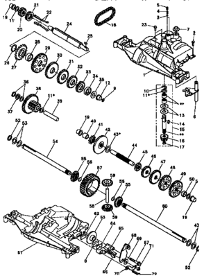 Transaxle 4360-78 (71/917) Diagram and Parts List for 917256460  Craftsman Lawn Tractor