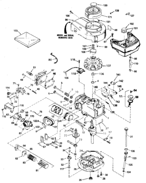 Replacement Parts Diagram and Parts List for 143384352  Craftsman Engine