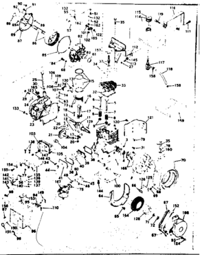 Basic Engine Diagram and Parts List for 143596092  Craftsman Engine