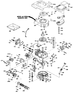 Replacement Parts Diagram and Parts List for 143424292  Craftsman Engine