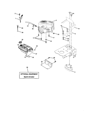 Engine Diagram and Parts List for 917272265  Craftsman Lawn Tractor