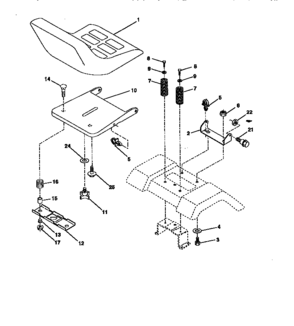 Seat Assembly Diagram and Parts List for 917271380  Craftsman Lawn Tractor